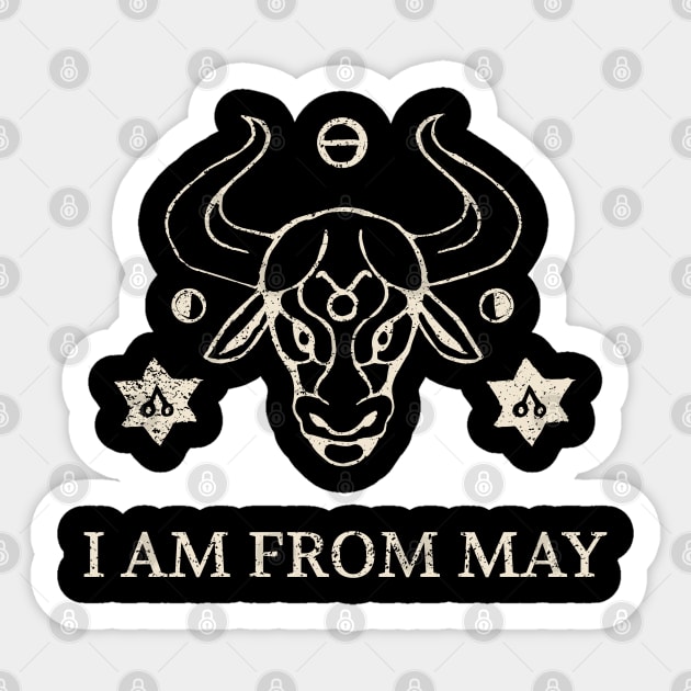 Born in May – Taurus Zodiac Design Sticker by Stylecombinator